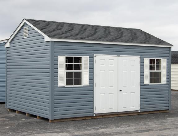 12x16 Peak Style Storage Shed with Vinyl Siding from Pine Creek Structures