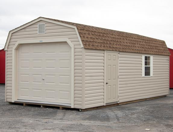 12x24 Dutch Barn Style Garage with Vinyl Siding at Pine Creek Structures of Berrysburg