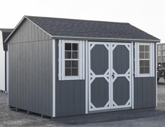 10x12 Peak Style Storage Shed with Dark Grey Siding