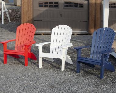 Red, White, & Blue Poly Lumber Heavy Duty Adirondack Chairs