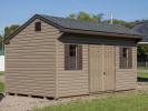 10x16 Cottage Style Storage Shed with Java Brown Vinyl Siding