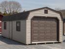 12x28 One-Car Portable Garage with Dutch Barn Roofline and Vinyl Siding